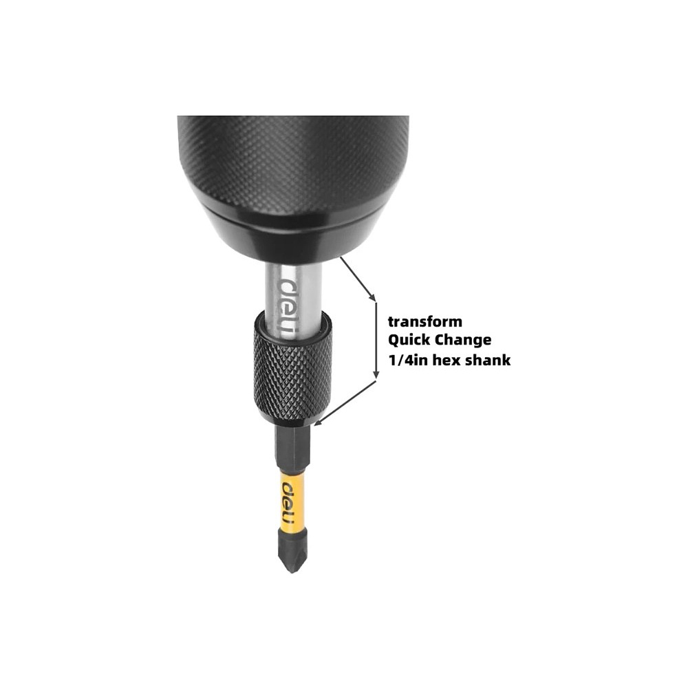 Держатель бит (насадок) Deli YS EDL107401, магнитный, набор 2 шт., 60мм, 1/4", с фиксатором - 8 Держатель бит (насадок) Deli YS EDL107401, магнитный, набор 2 шт., 60мм, 1/4", с фиксатором - 8