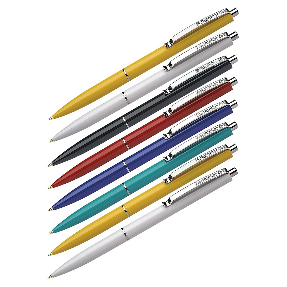 Ручка шариковая автоматическая "Schneider K15", 1 мм, белый, стерж. синий - 2