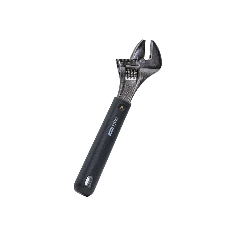 Ключ разводной Deli HS EHT1508, 210 мм, раскрытие губок 0-28 мм, Soft Touch, черный - 8