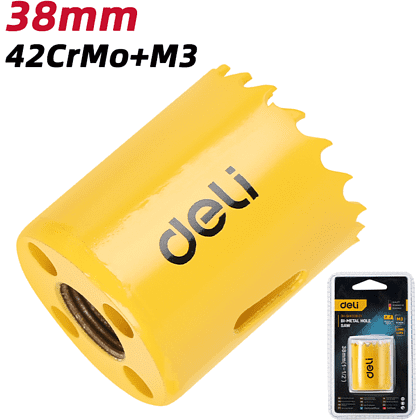 Коронка биметаллическая Deli YS EDH-SKK038-E1, 38 х 38 мм, М14 - 4 Коронка биметаллическая Deli YS EDH-SKK038-E1, 38 х 38 мм, М14 - 4