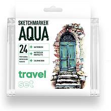 Набор акварельных маркеров "Sketchmarker Aqua. Travel Set", 24 шт., ассорти