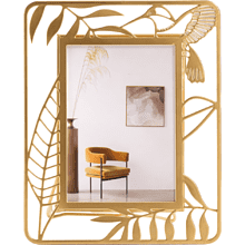 Фоторамка "Золотые листья", 21х16.3 см, золотой