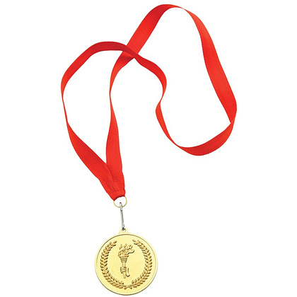 Медаль наградная на ленте d5 см "Бронза" метал., бронзовый - 2