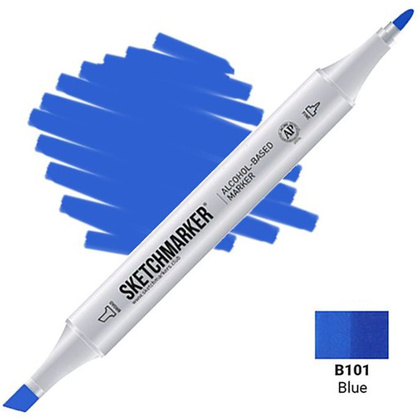 Маркер перманентный двусторонний "Sketchmarker", B101 синий