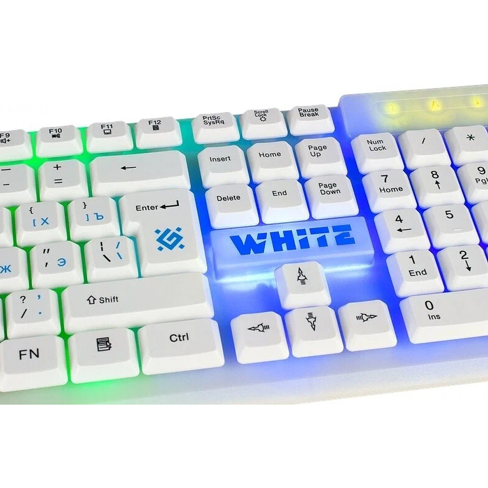 Клавиатура Defender "White Rainbow GK-172 RU", USB, проводная, белый - 7