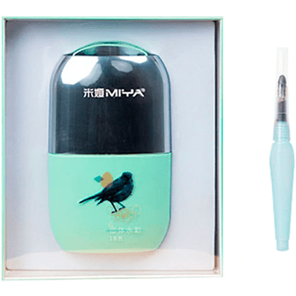 Набор для рисования акварелью "Himi Miya" (краски 18 цветов, кисть, бумага, стакан), зеленый футляр - 7