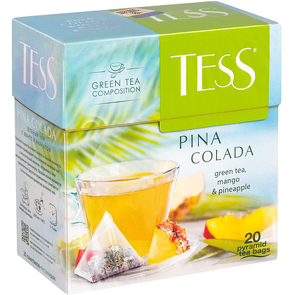 Чай "Tess" Pina Colada, 20 пакетиковx1.8 г, зеленый