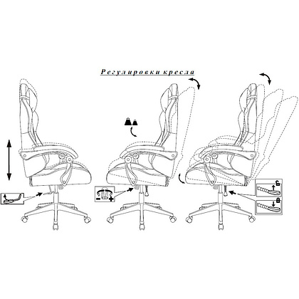 Игровое компьютерное кресло Бюрократ Zombie Predator Neo Black, ткань, черный - 10