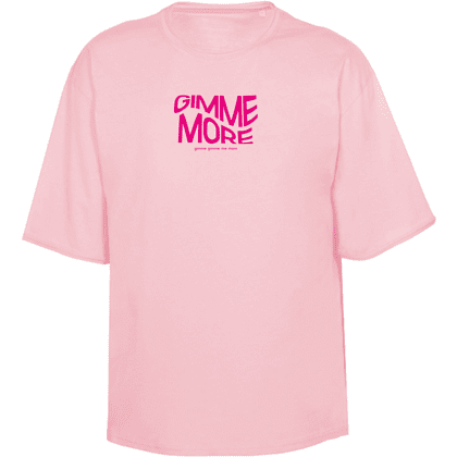 Футболка оверсайз «Gimme more», унисекс, розовый, M-L