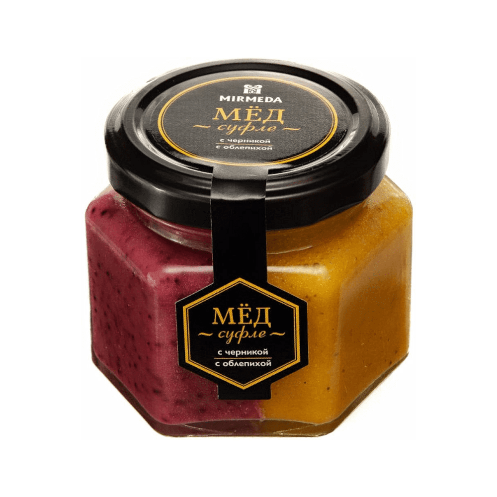 Мёд-суфле "Mirmeda" с черникой и облепихой, 180 гр
