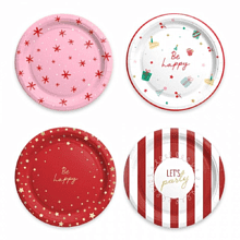 Тарелка бумажная "New Years Joy", 23 см, 6 шт, ассорти