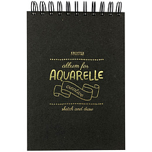 Скетчбук "Aquarelle", 14.5x24, 40 листов, черный