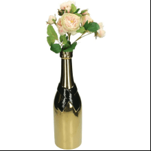 Ваза фаянсовая "Champagne Bottle", 39х11х12 см, золотистый