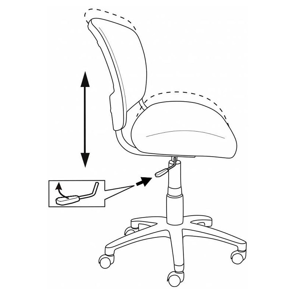 Кресло для детей Бюрократ "CH-W296NX/15-48", ткань, пластик, белый, серый - 6