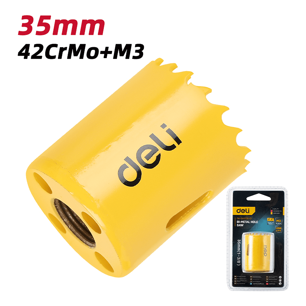 Коронка биметаллическая Deli YS EDH-SKK035-E1, 35 х 38 мм, М14 - 2 Коронка биметаллическая Deli YS EDH-SKK035-E1, 35 х 38 мм, М14 - 2