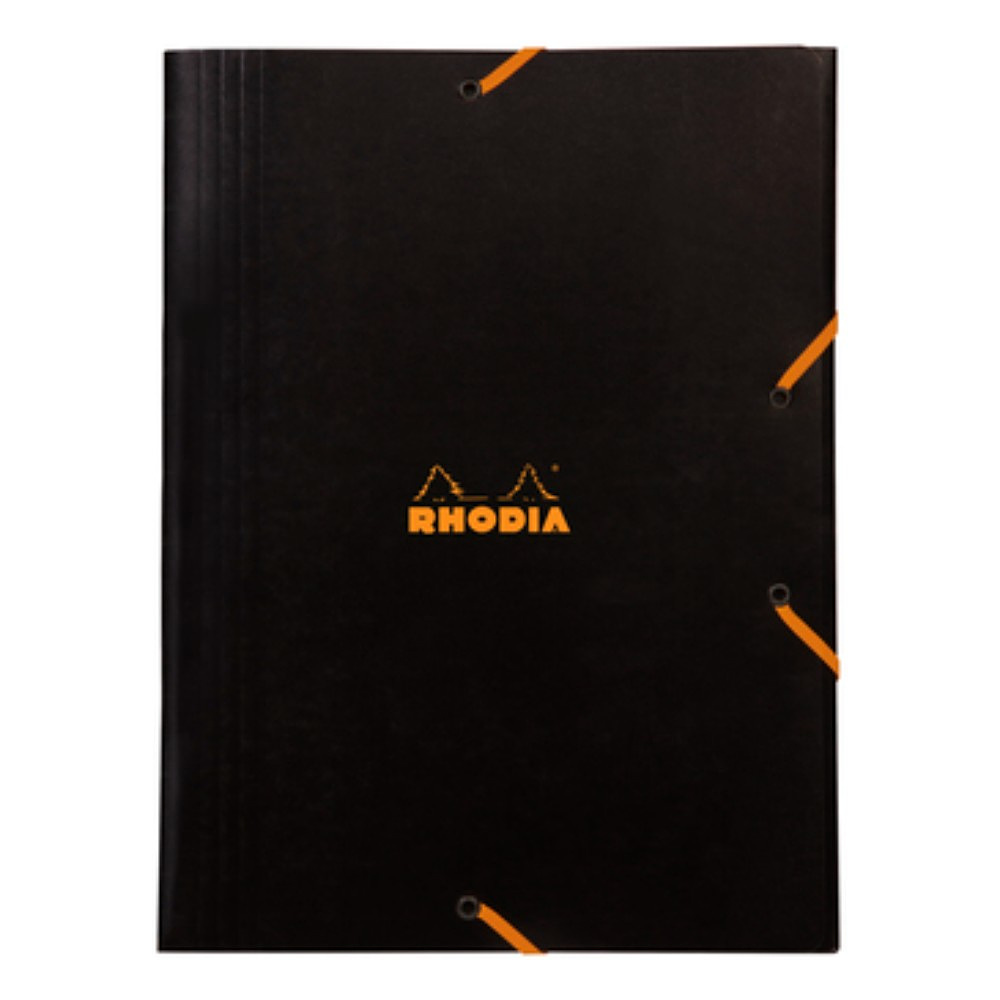 Папка на резинках "Rhodia", A4, 40 мм, картон, черный