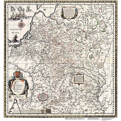 Карта настенная "Великое Княжество Литовское" c держателем, 67x70 см