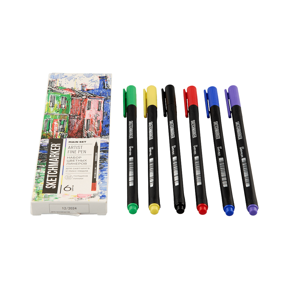 Ручка капиллярная "Sketchmarker Artist fine pen Main", 6 шт - 12