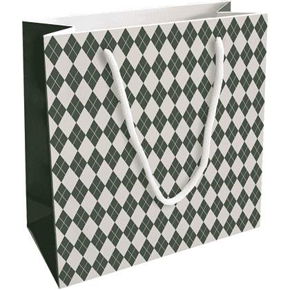 Пакет бумажный подарочный "Cage", 20х20х8 см, зеленый