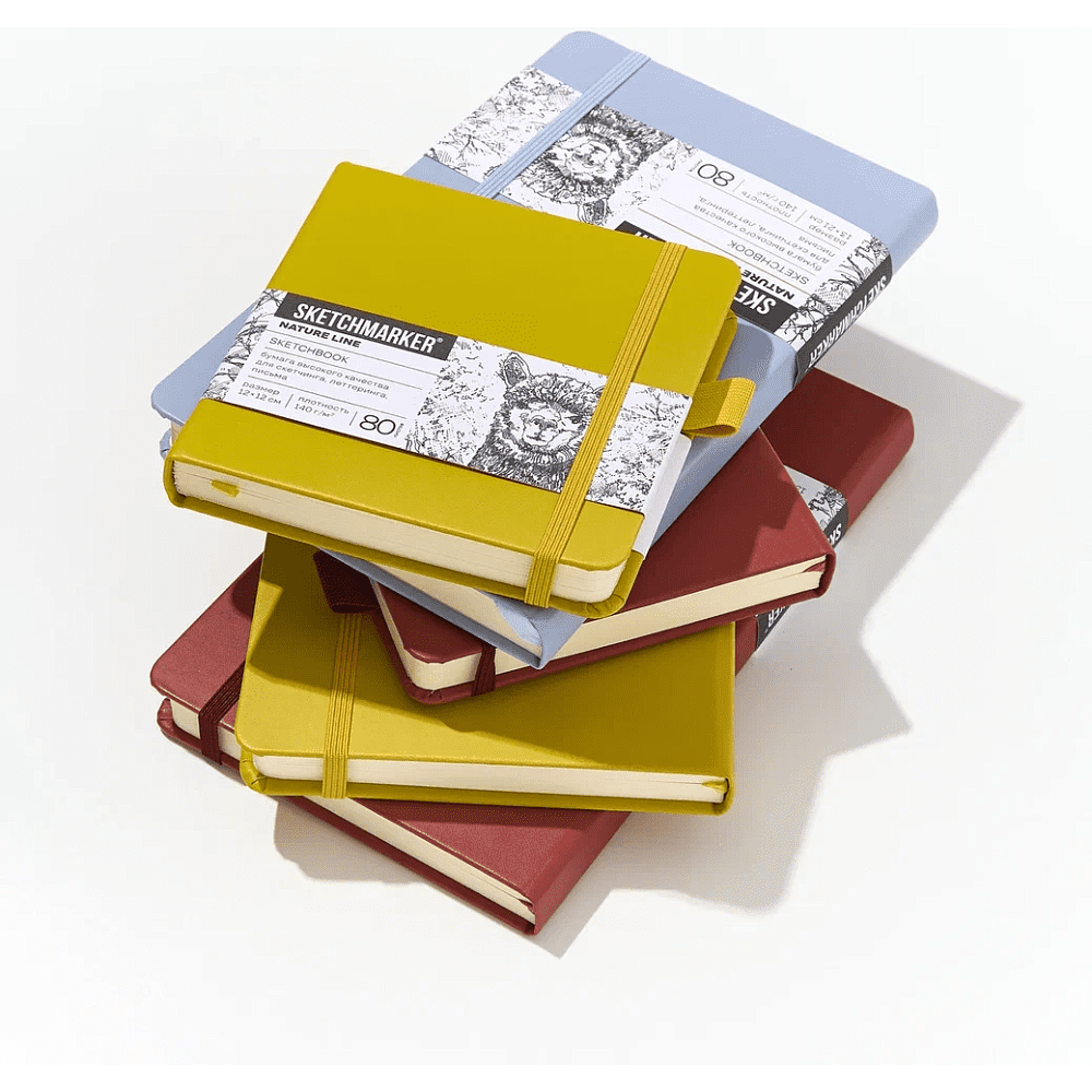 Скетчбук "Sketchmarker", 12х12 см, 140 г/м2, 80 листов, красный винтаж - 10