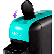 Кофеварка Kitfort KT-7105-3, черно-бирюзовая