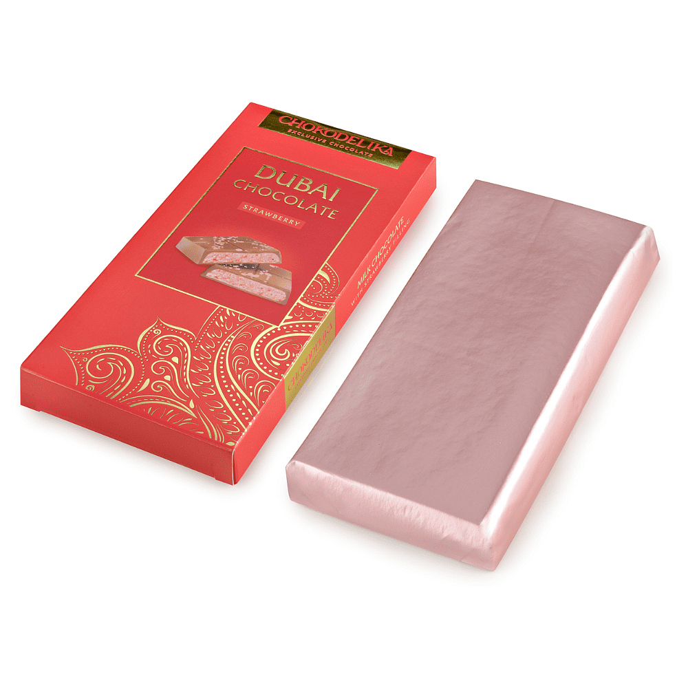 Шоколад молочный "Dubai Strawberry", 180 гр - 2
