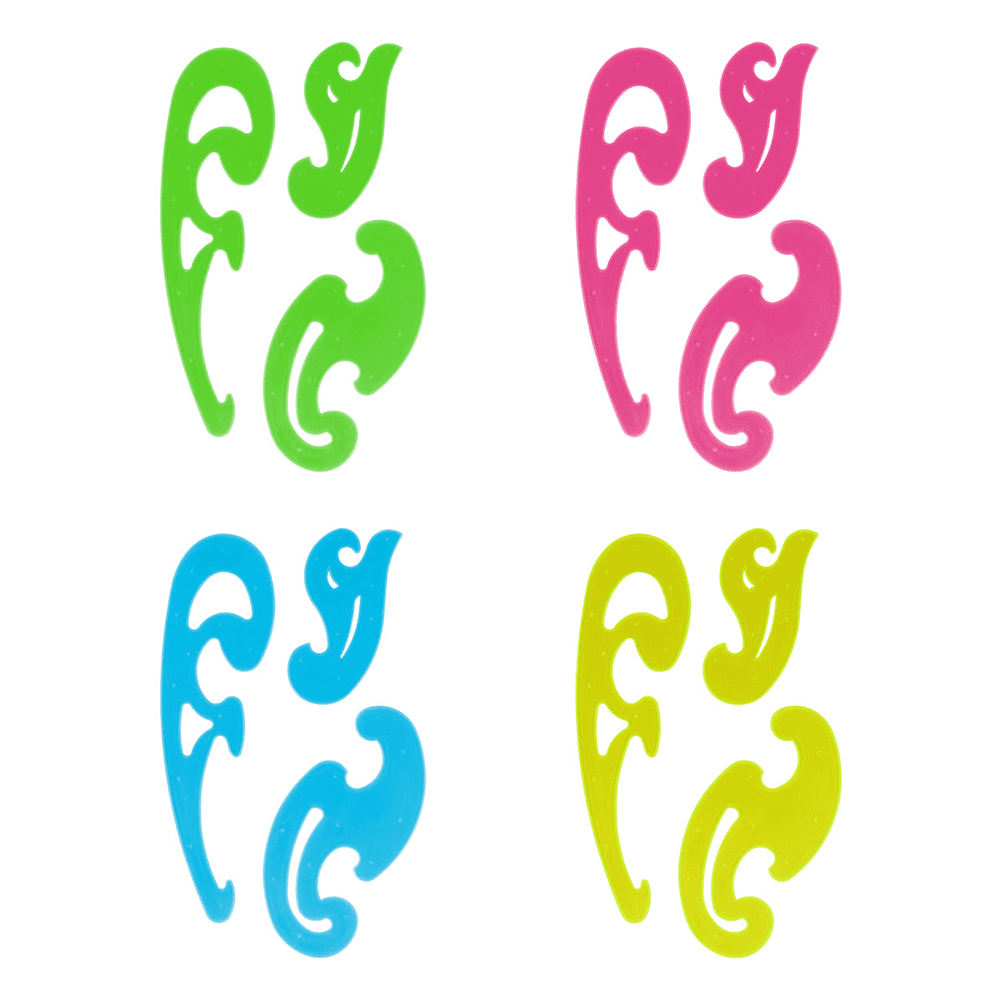 Лекала "Стамм", 3 шт, пластик, ассорти неон, блистер