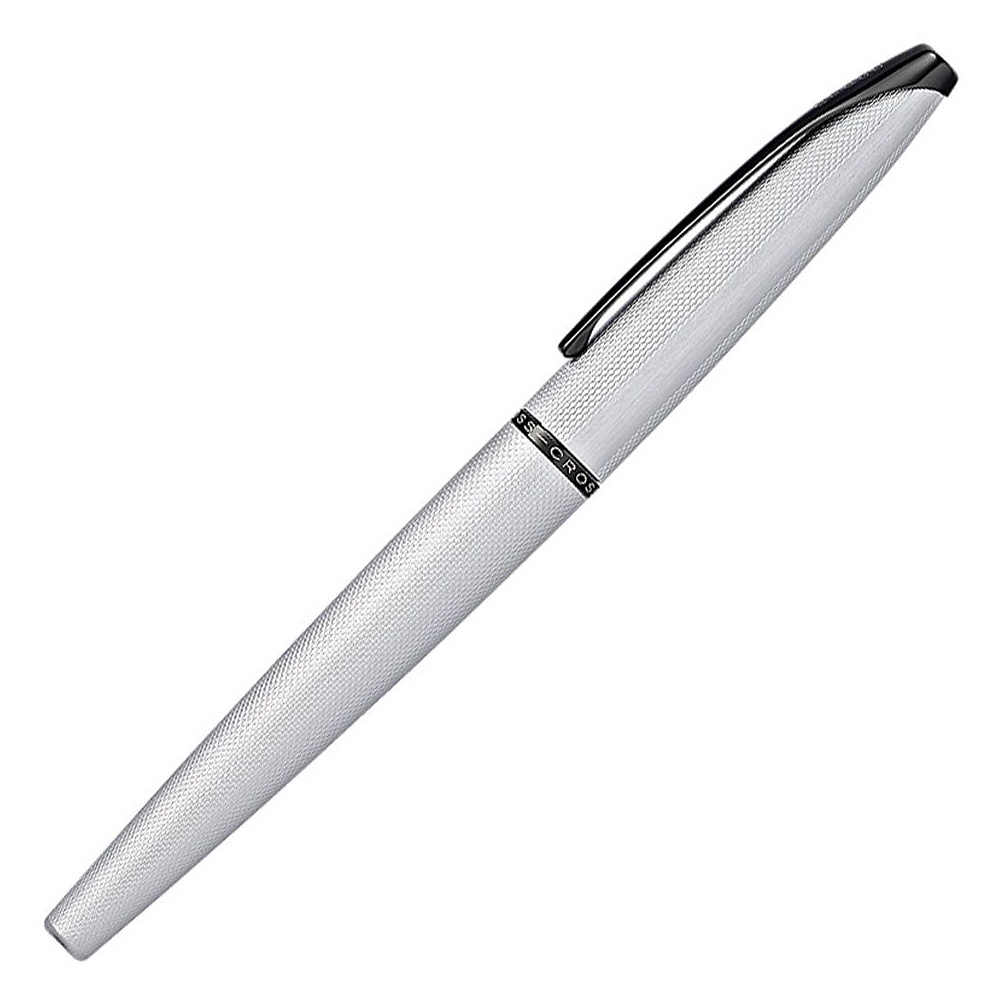 Ручка перьевая "Cross ATX Brushed Chrome Fountain Pen", M, белый, черный, патрон черный - 4