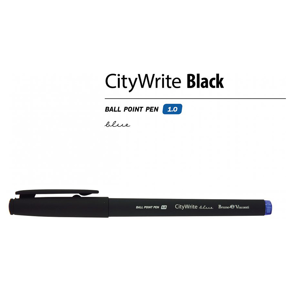 Ручка шариковая "CityWrite Black", 1.0 мм, черный, стерж. синий - 2