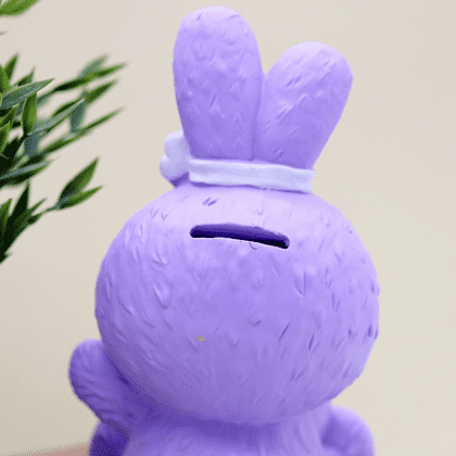 Копилка "Surprised bunny", пластик, фиолетовый - 4