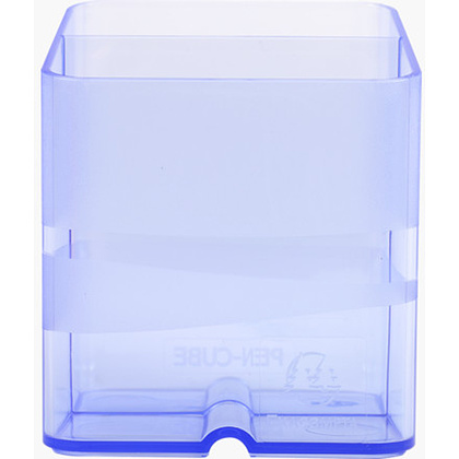 Подставка для ручек "Pen Cube", 74x74x93 мм, прозрачный, синий - 3