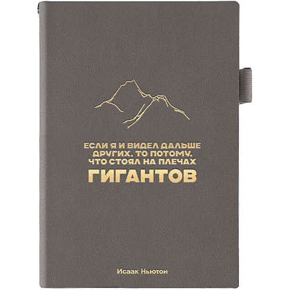 Ежедневник недатированный «Если я и видел дальше других, то потому, что стоял на плечах гигантов. Исаак Ньютон», A5, темно-серый