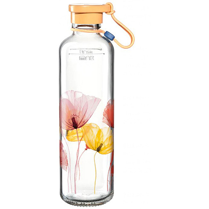 Бутылка для воды "Apricot Flower", стекло, 750 мл, прозрачный, желтый