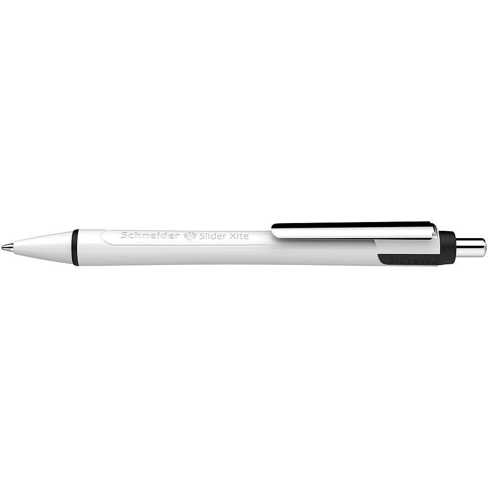 Ручка шариковая автоматическая "Schneider Slider Xite", белый, синий, стерж. черный - 3