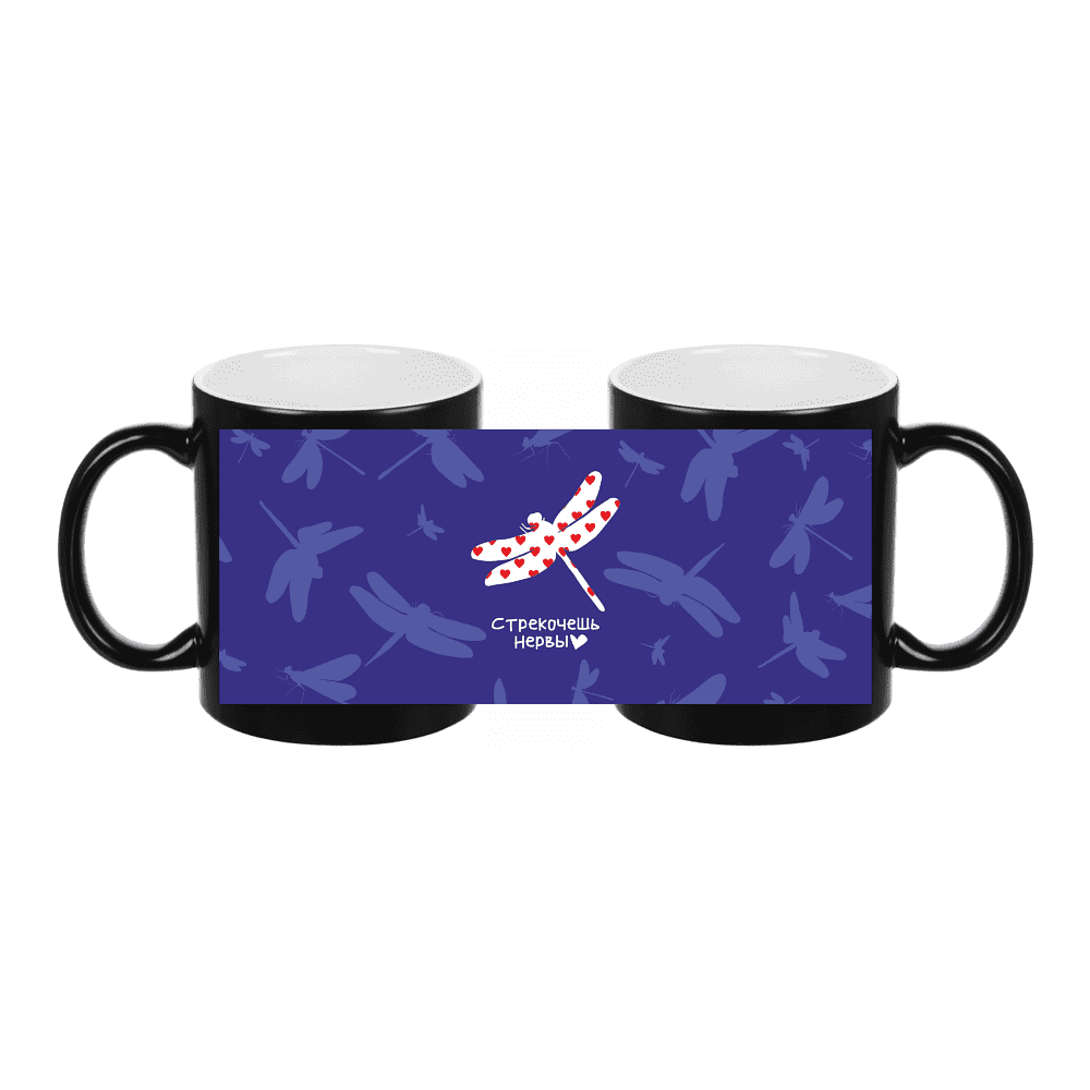 Кружка керамическая "Стрекочешь нервы", 330 мл, черный