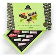 Конфеты "Сибирские конфеты", кедровые палочки, ассорти, 110 г