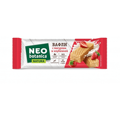 Вафли с жировой начинкой "Neo-botanica NATURA", с йогуртом и клубникой, 25 г