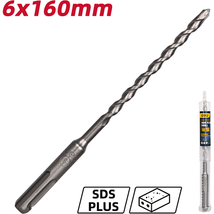 Бур по бетону Deli YS EDH-Y06160, 6 x 160 мм, SDS-PLUS - 3 Бур по бетону Deli YS EDH-Y06160, 6 x 160 мм, SDS-PLUS - 3