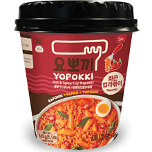 Рамен с рисовыми палочками "Yopokki. Hot&Spicy Cup Rapokki", остро-пряные, 145 гр
