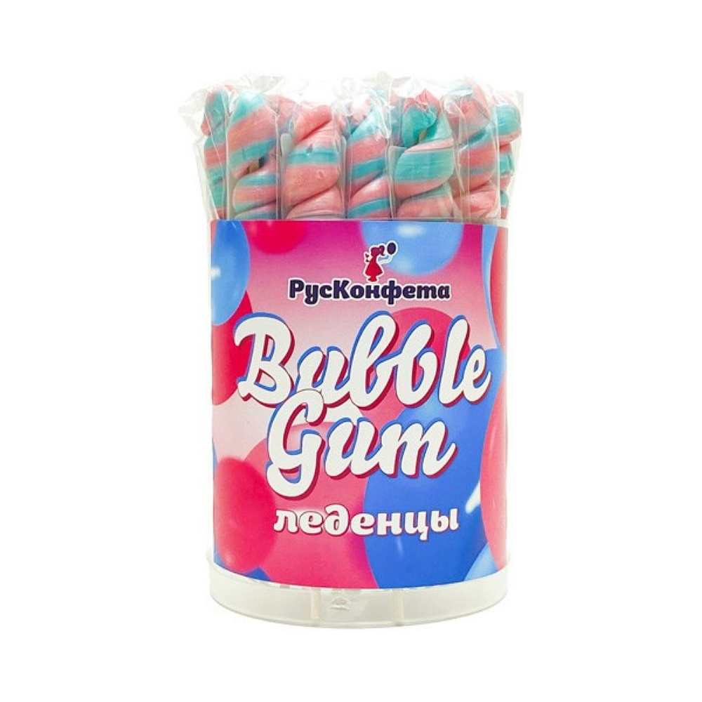 Карамель леденцовая "Bubble Gum", на палочке, со вкусом бабл гам, 25 шт x 20 гр