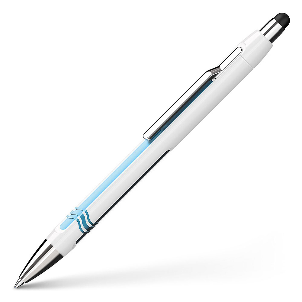 Ручка шариковая автоматическая "Schneider Epsilon Touch", белый, голубой, стерж. синий