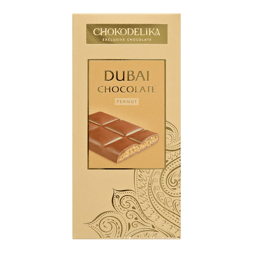 Шоколад молочный "Dubai Peanut" с начинкой из арахиса, 50 гр