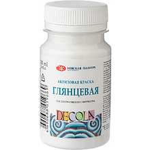 Краска акриловая глянцевая "Декола", 104 белая, 100 мл. банка