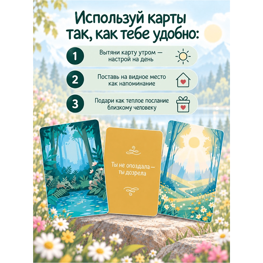Карты "Не переживай - переживем. Слова поддержки, которые помогут в самые сложные дни. 40 метафорических карт" - 8