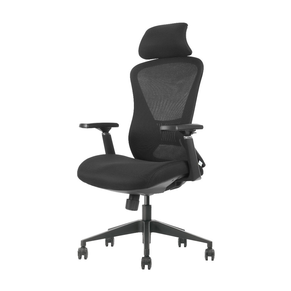 Кресло для руководителя EVOLUTION "OFFICE COMFORT", ткань, сетка, пластик, черный - 3