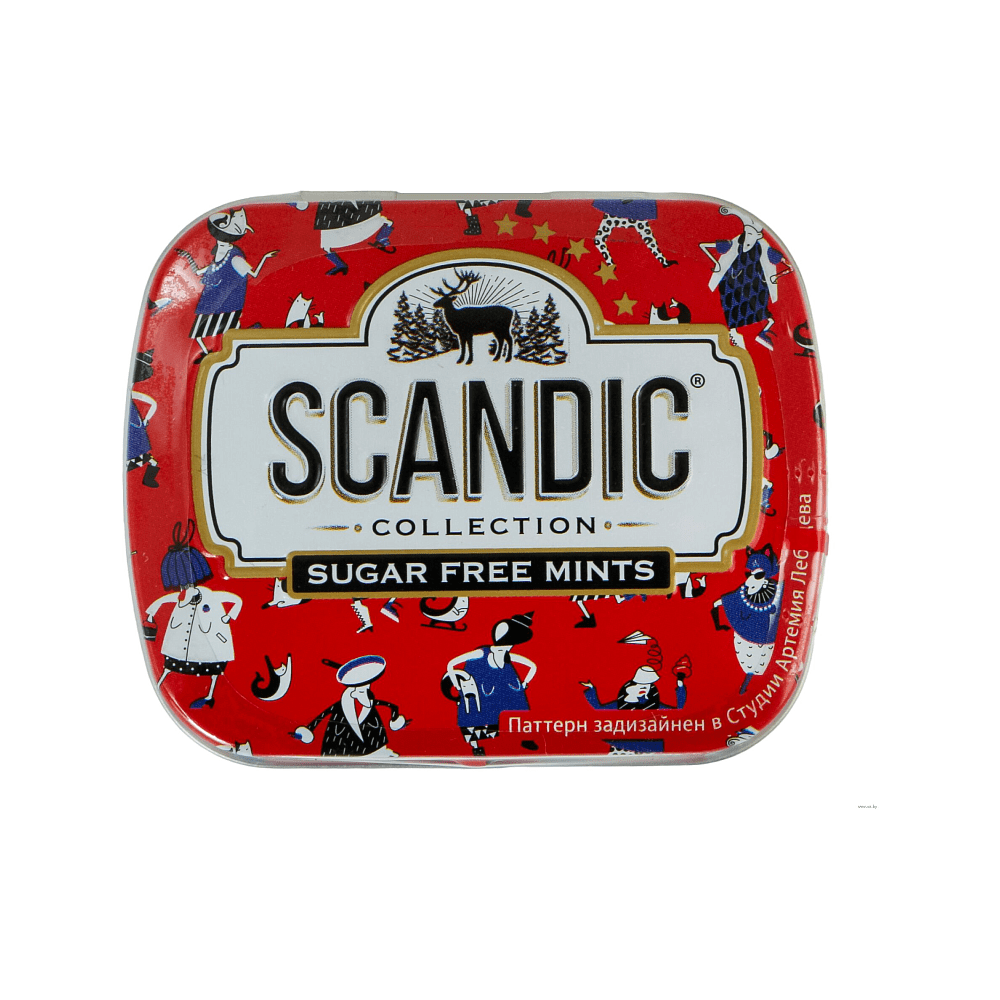 Леденцы "Scandic", 14 г, без сахара, клубничный микс