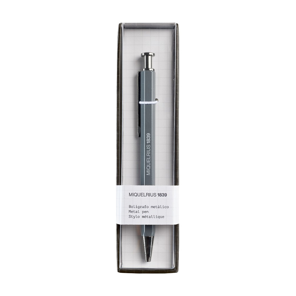 Ручка шариковая автоматическая Miquelrius "MR11910", 0.5 мм, серый, стерж. синий