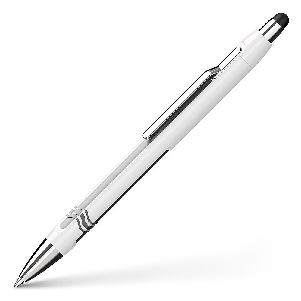 Ручка шариковая автоматическая "Schneider Senator Epsilon Touch", белый, серебристый, стерж. сини