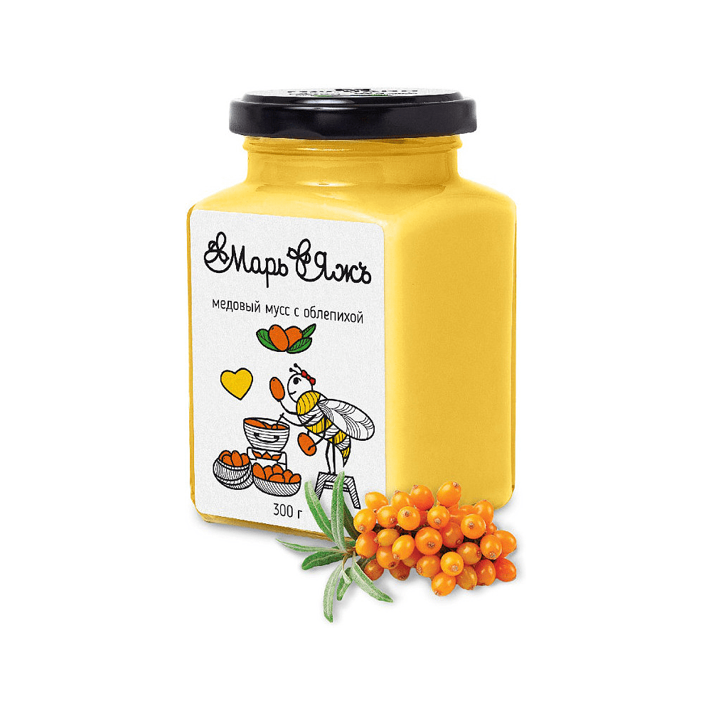 Медовый мусс "МарьЯжъ" с облепихой, 300 гр 