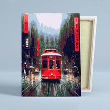 Картина по номерам "Трамвай в дождливом Токио"